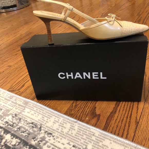 Chanel Slingback beige heels size 36 - Picture 4 of 5